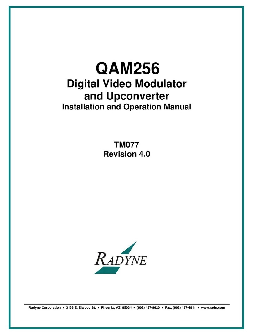Radyne QAM256 Installation and operation manual
