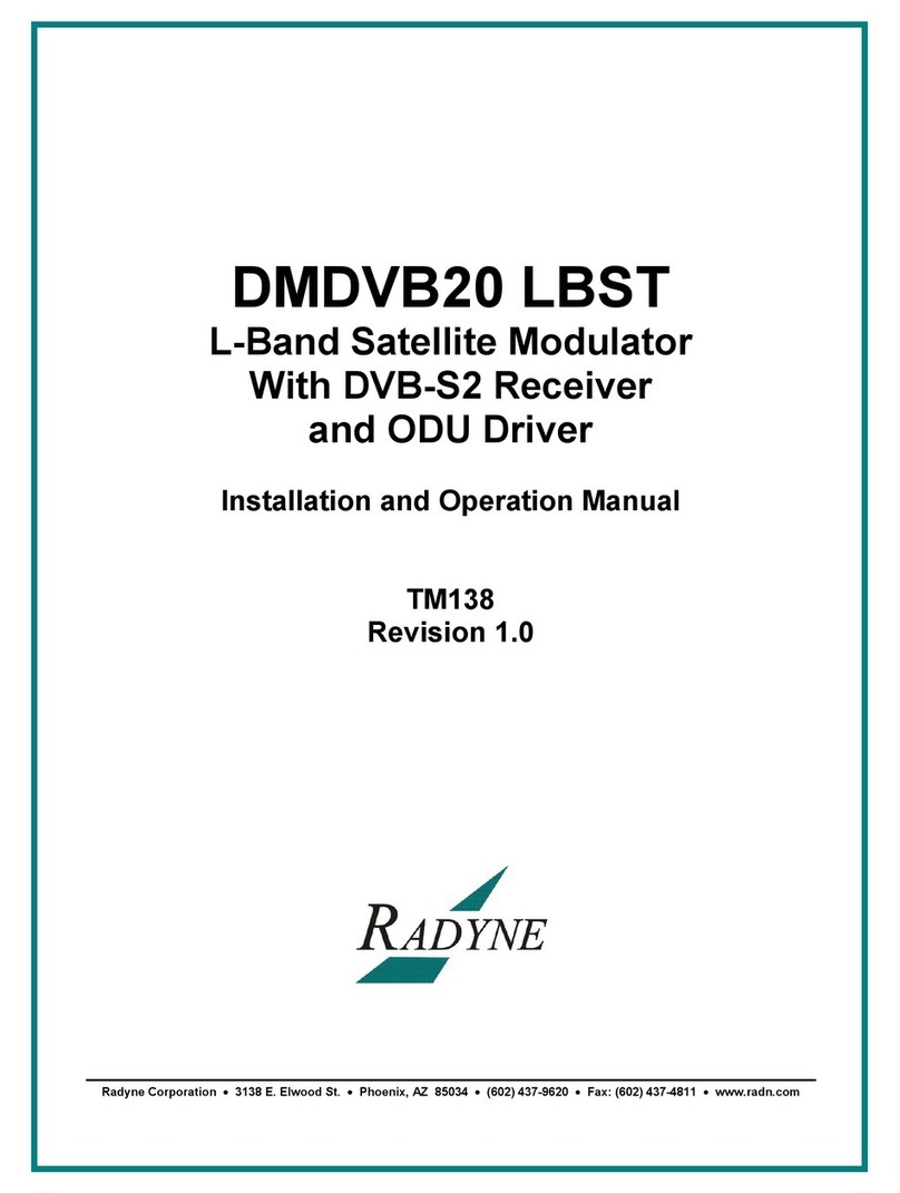 Radyne DMDVB20 LBST Installation and operation manual