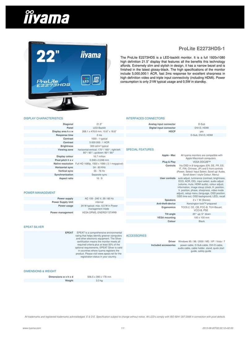 Iiyama ProLite E2273HDS-1 User manual