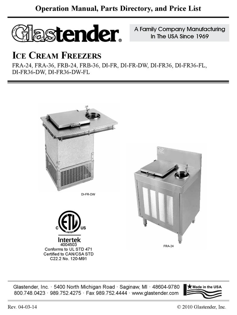 Glastender FRA-24 Operation manual, parts directory, and price list
