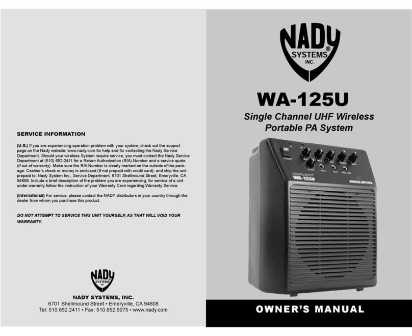 Nady Systems WA-125U User manual
