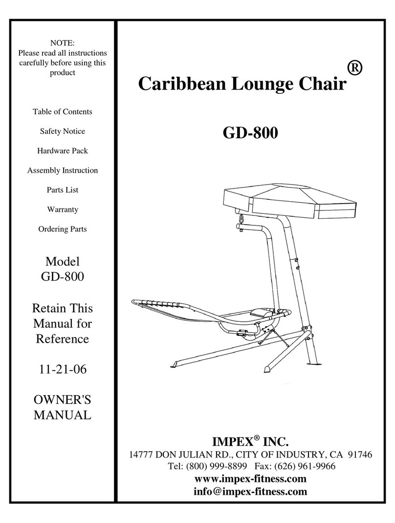 Impex Caribbean Lounge Chair GD-800 owner's manual