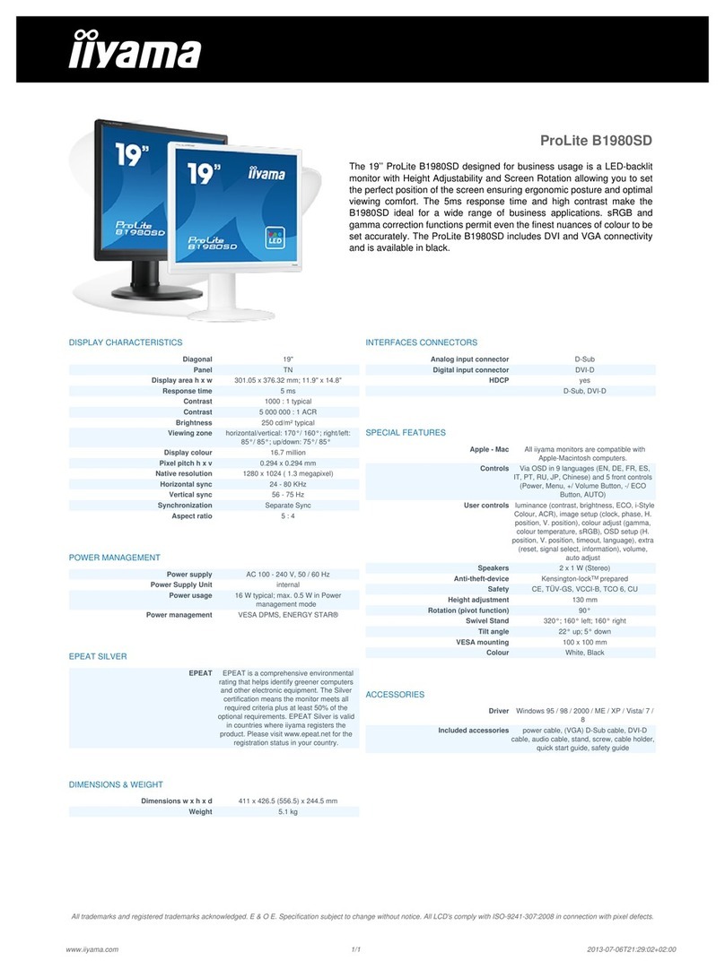 Iiyama ProLite B1980SD specification