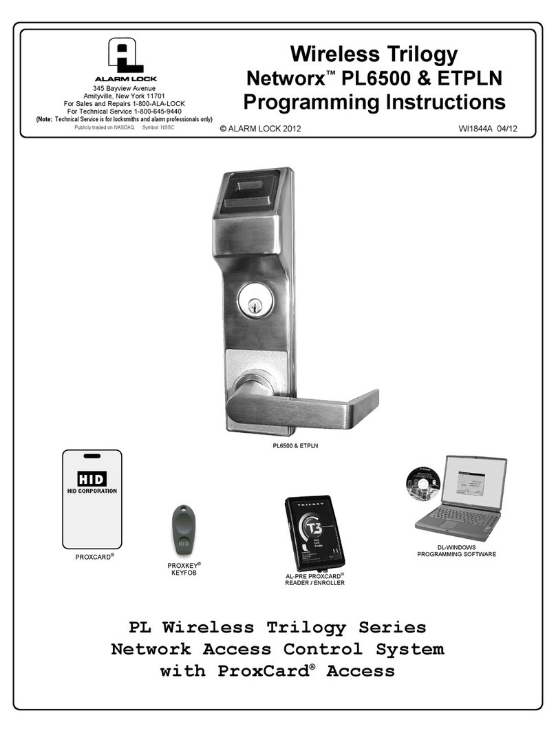 Alarm Lock PL6500 Installation manual