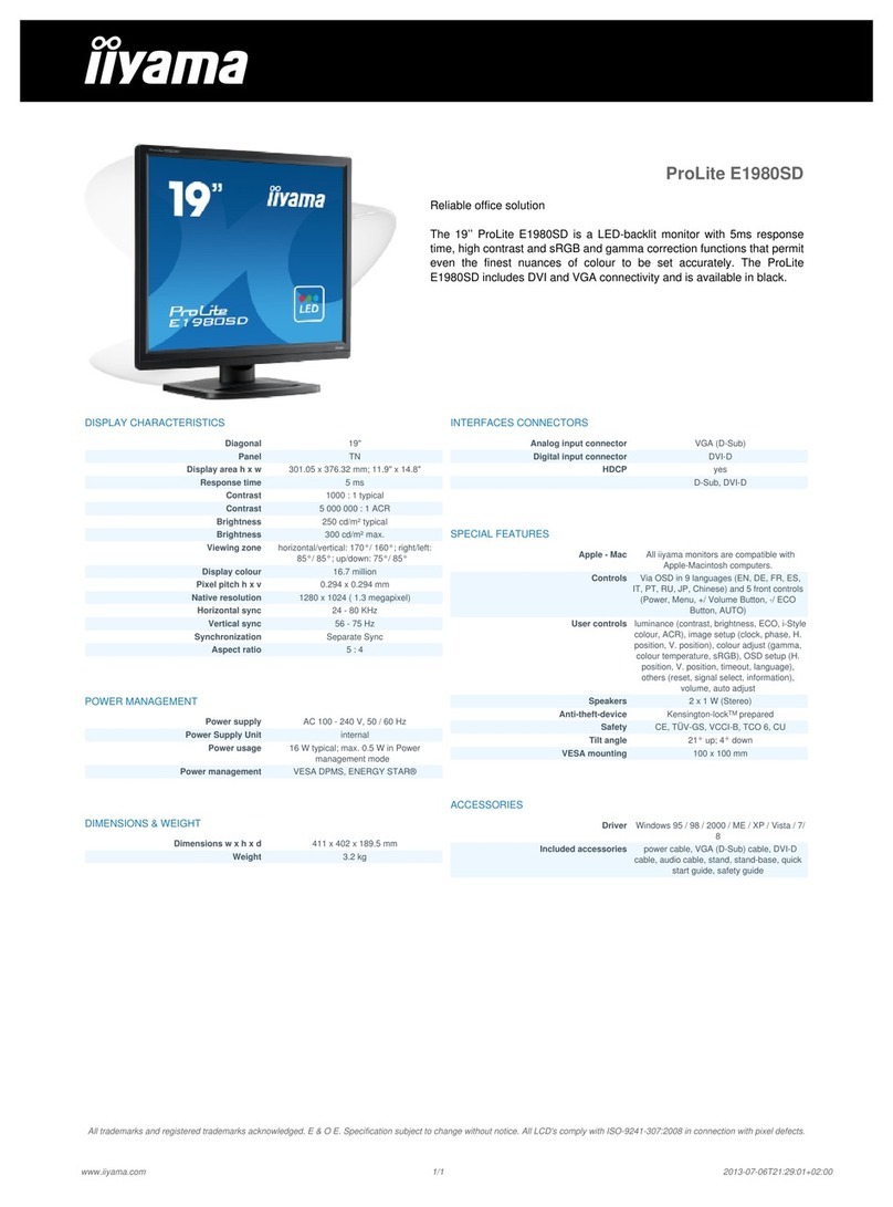 Iiyama ProLite E1980SD User manual