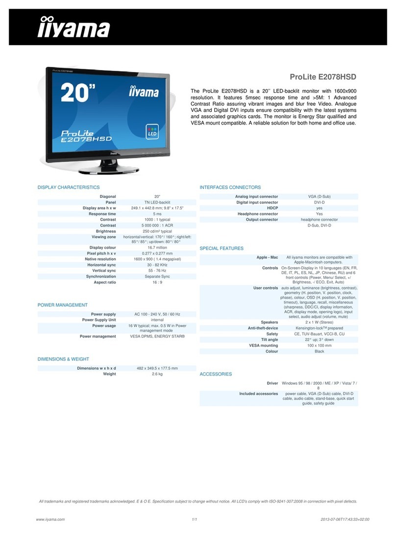 Iiyama ProLite E2078HSD User manual