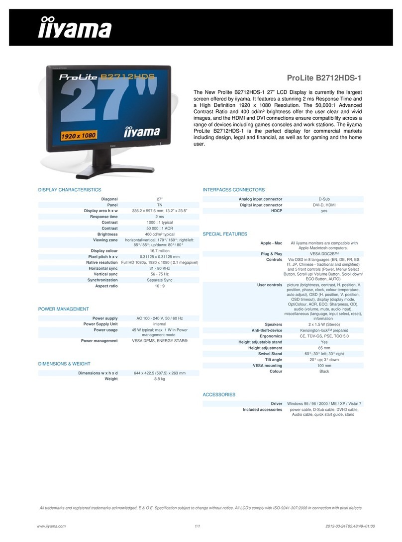 Iiyama ProLite B2712HDS-1 User manual
