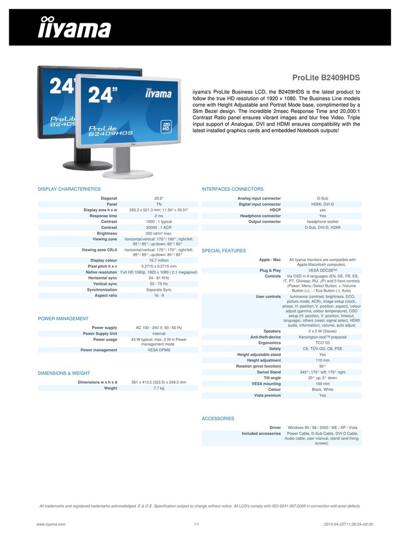 Iiyama ProLite B2409HDS User manual