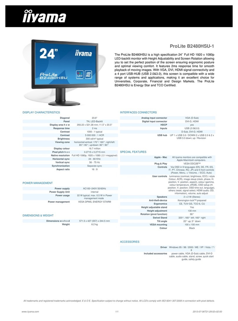Iiyama ProLite B2480HSU-1 User manual