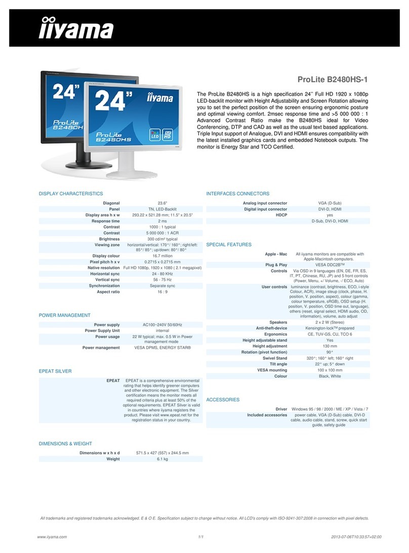 Iiyama ProLite B2480HS-1 User manual