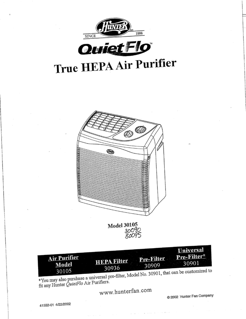 Hunter QuietFlo 30105 User manual