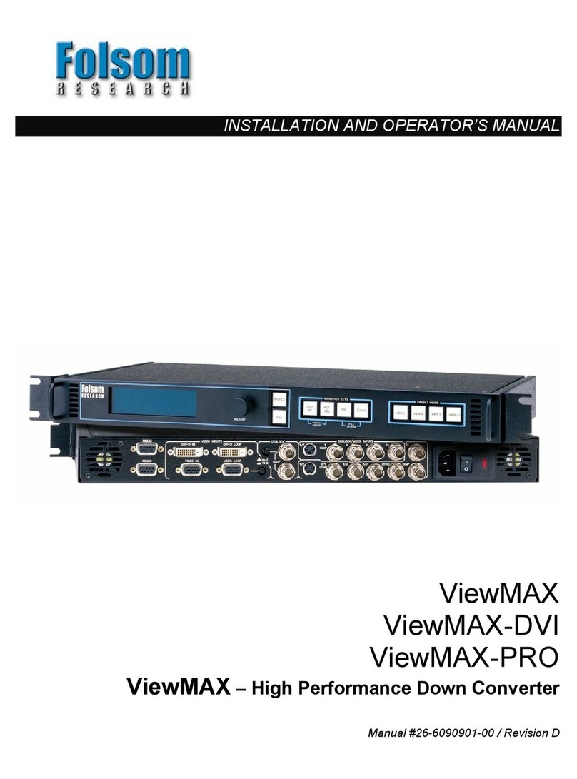 FOLSOM ViewMAX Installation and operator's manual