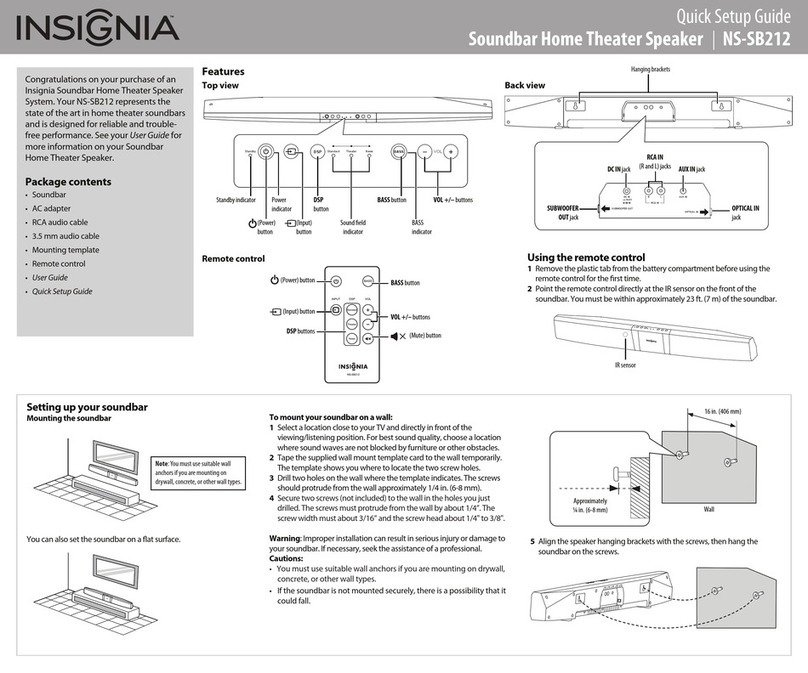 Insignia NS-SB212 Quick setup guide