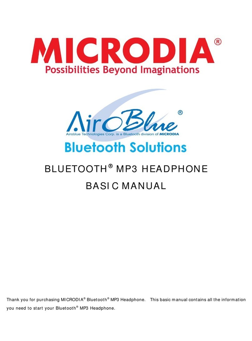 Microdia Bluetooth MP3 Headphone Basic Manual