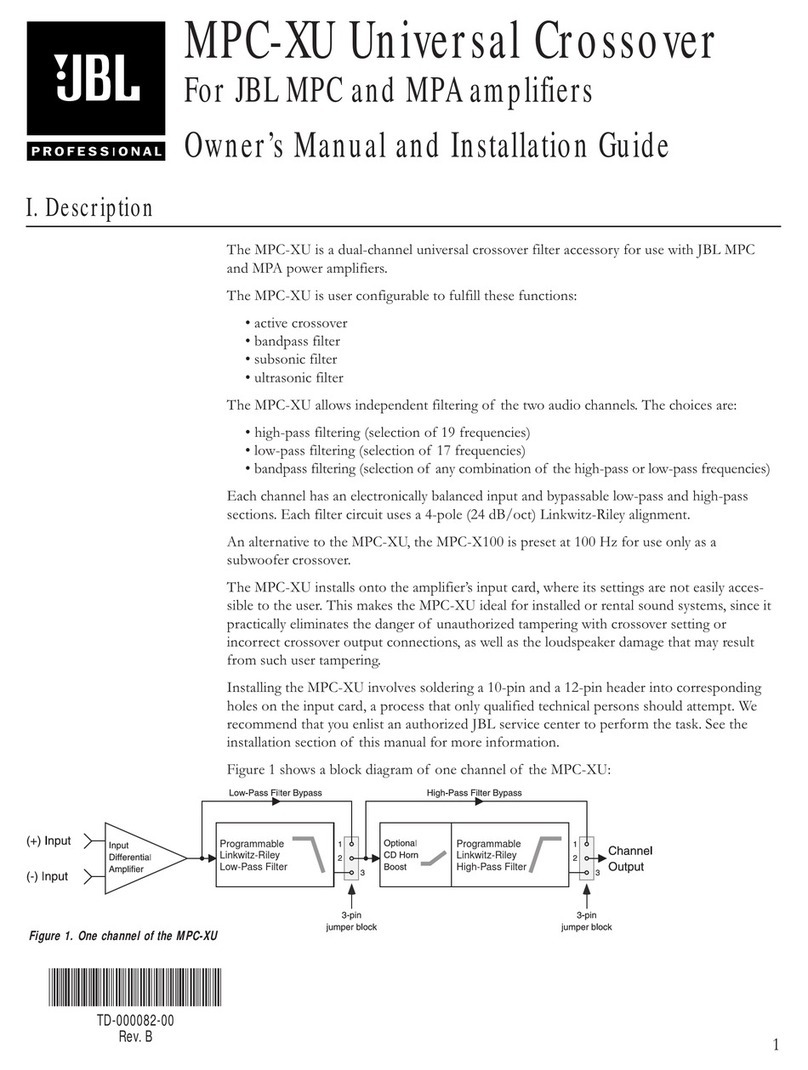 JBL MPC-XU Programming manual