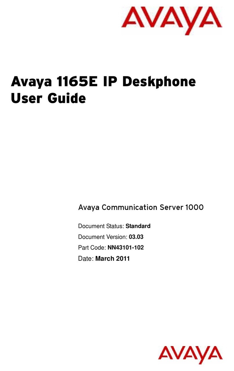 Avaya 1165E User manual Avaya 1165E User manual