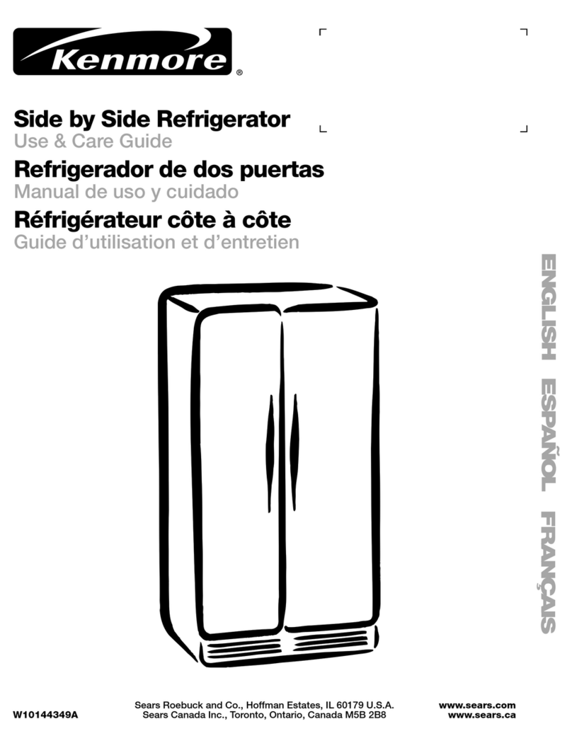 Kenmore Side by side refrigerator User manual