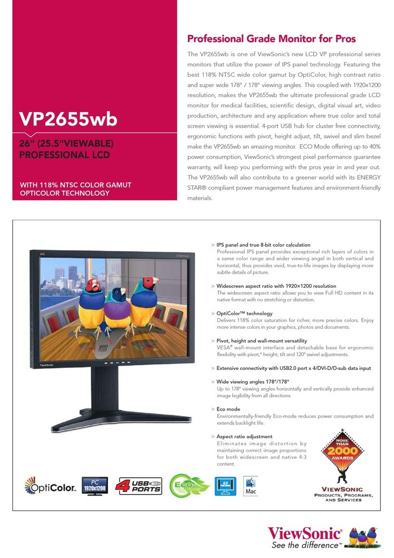ViewSonic VP2655WB - 26" LCD Monitor User manual