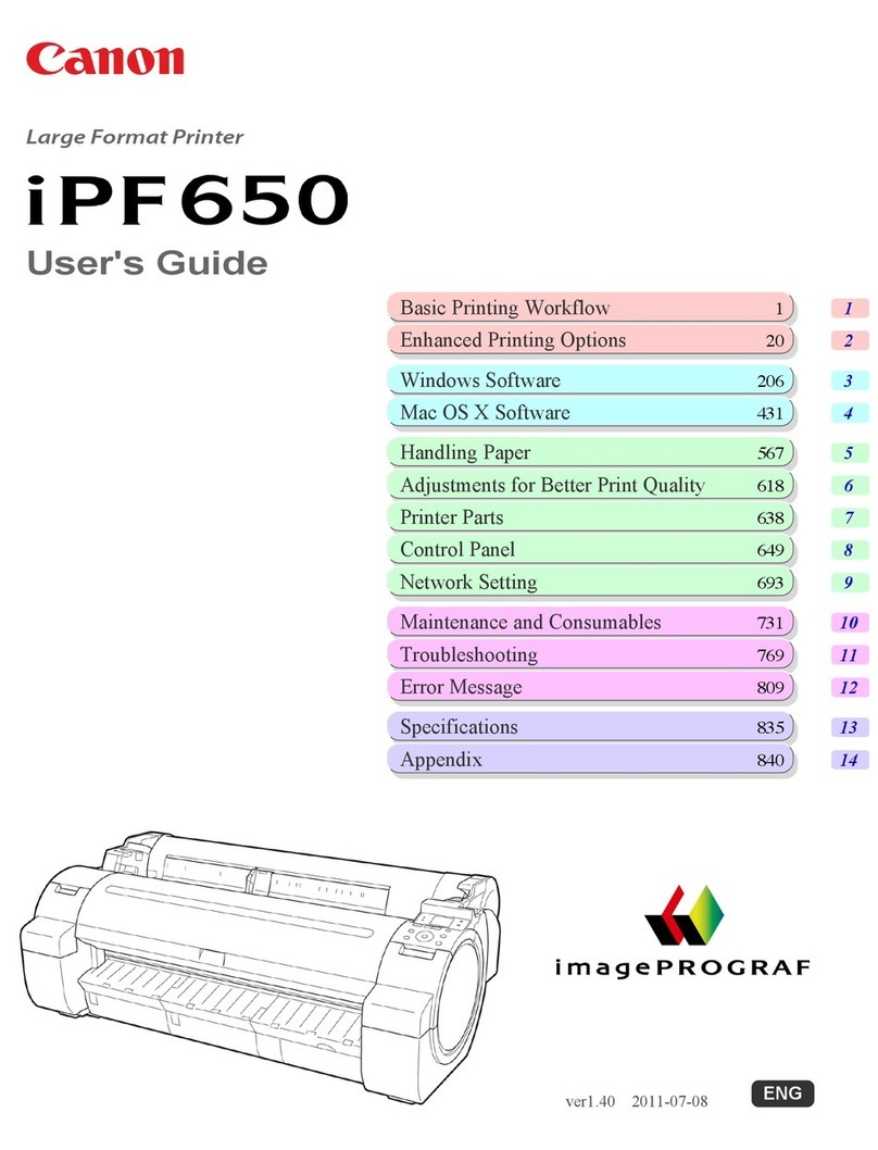 Canon iPF650 - imagePROGRAF Color Inkjet Printer User manual Canon iPF650 - imagePROGRAF Color Inkjet Printer User manual