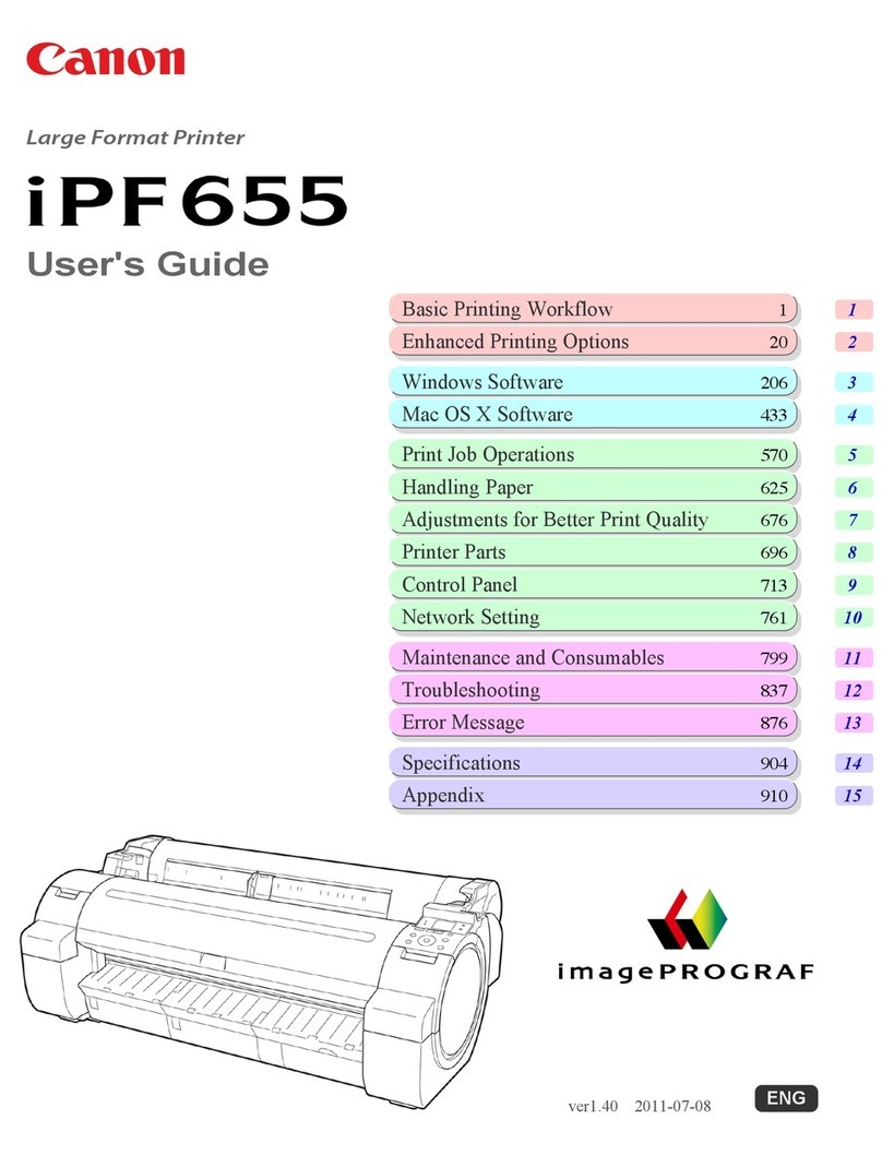 Canon iPF655 - imagePROGRAF Color Inkjet Printer User manual