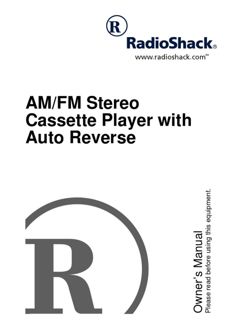 Radio Shack AM/FM Auto Reverse Cassette User manual