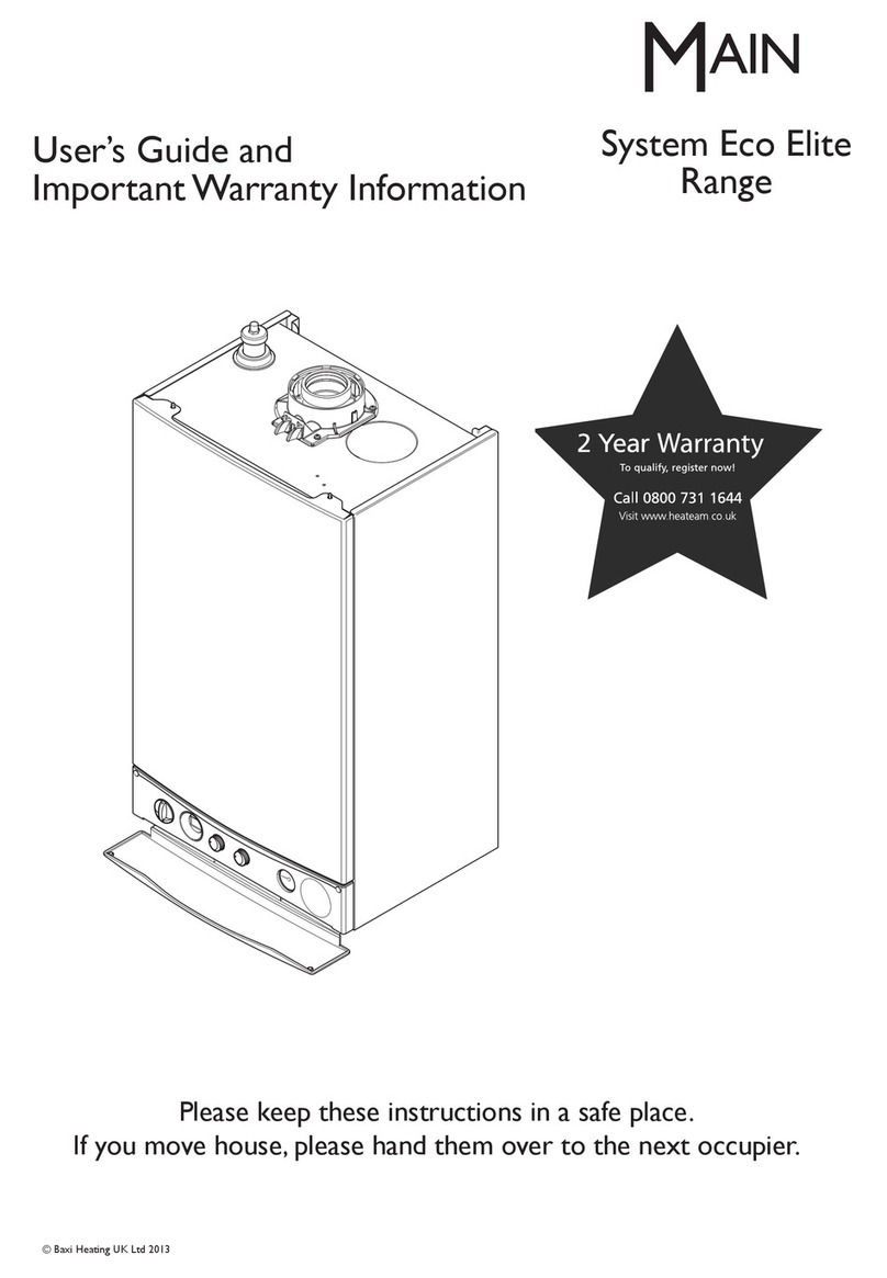 Baxi Main System Eco Elite Range User's guide and important warranty information Baxi Main System Eco Elite Range User's guide and important warranty information