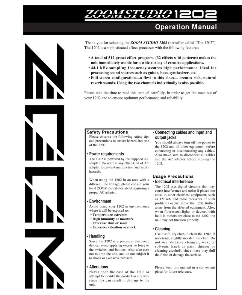 Zoom Studio 1202 User manual