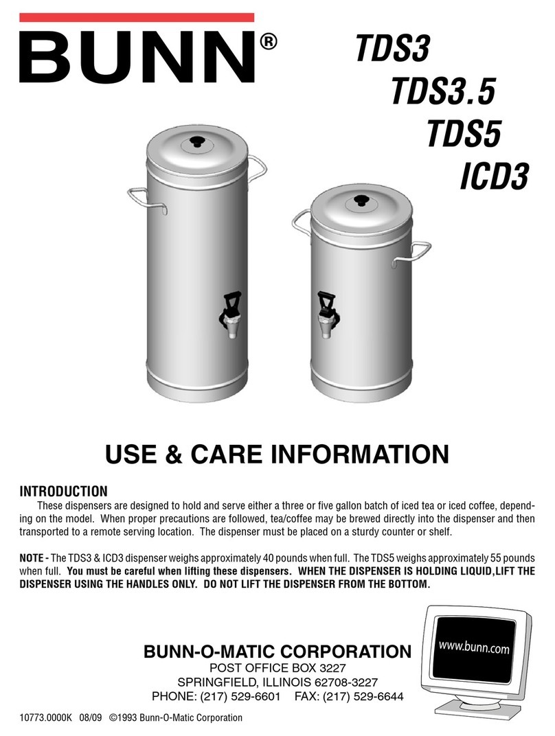 Bunn TDS3.5 Owner's manual