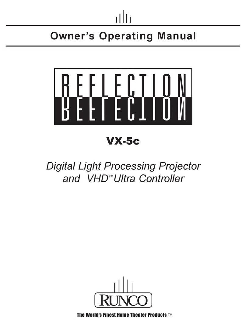 Runco Reflection VX-5c Owner's operating manual