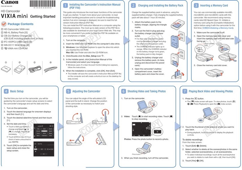 Canon Vixia mini X User manual
