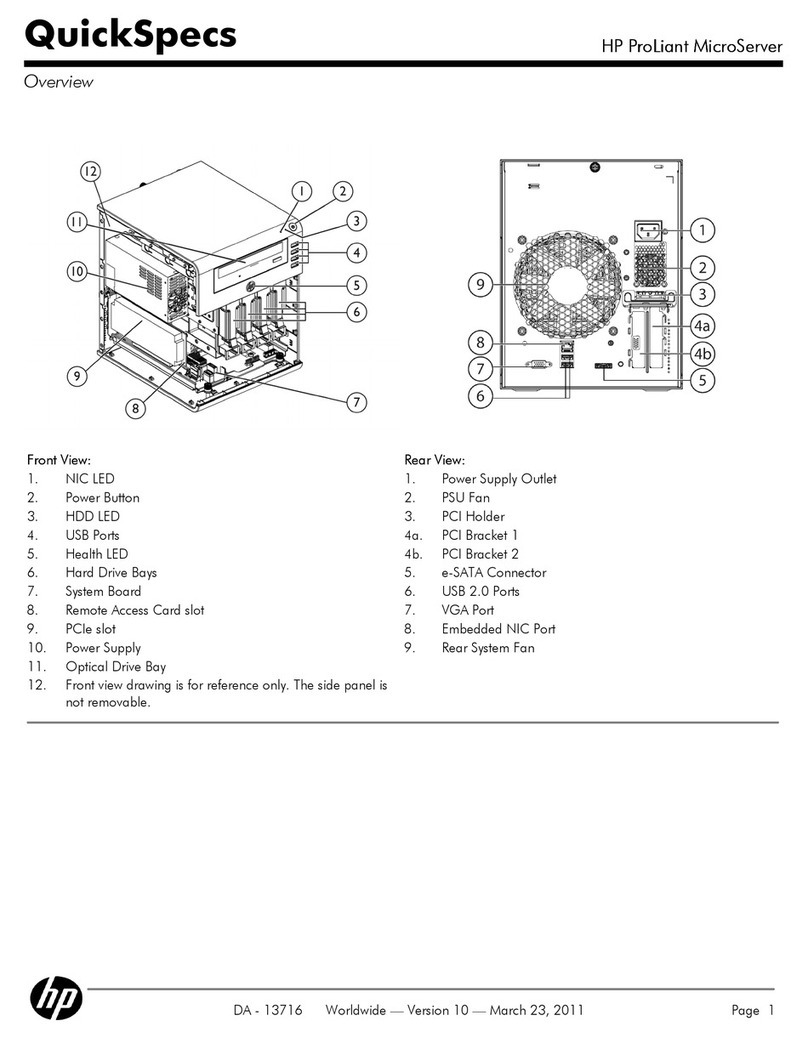HP ProLiant MicroServer Quickspecs