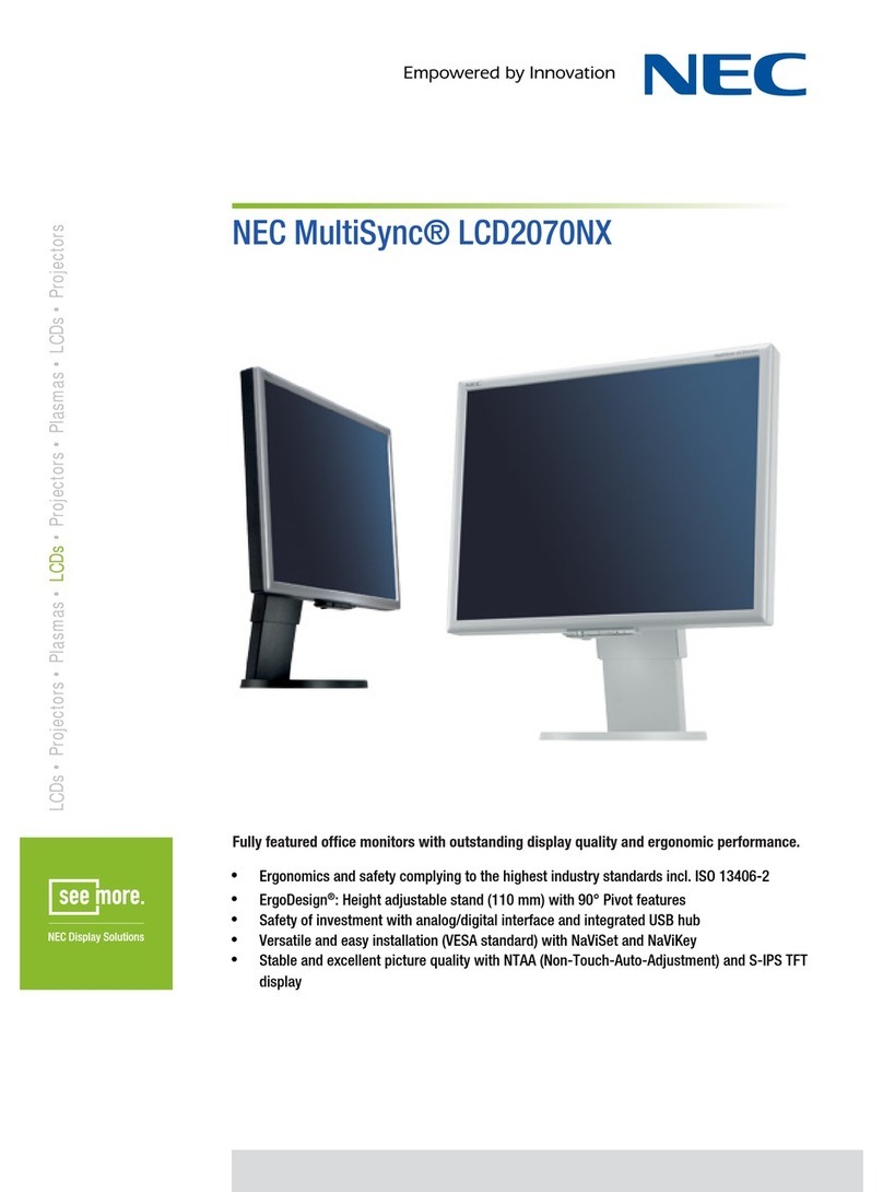 NEC LCD2070NX - MultiSync - 20" LCD Monitor User manual NEC LCD2070NX - MultiSync - 20" LCD Monitor User manual