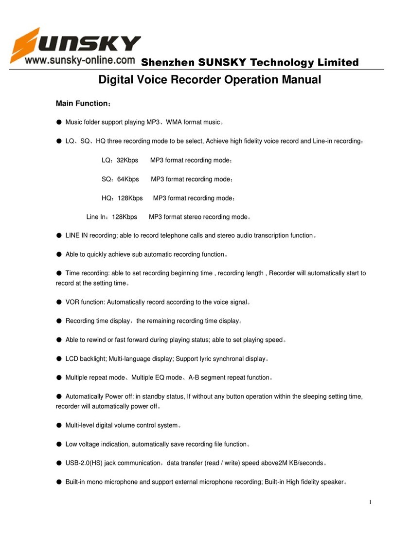 Sunsky Digital Voice Recorder User manual