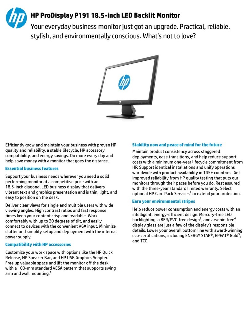 HP ProDisplay P191 User manual