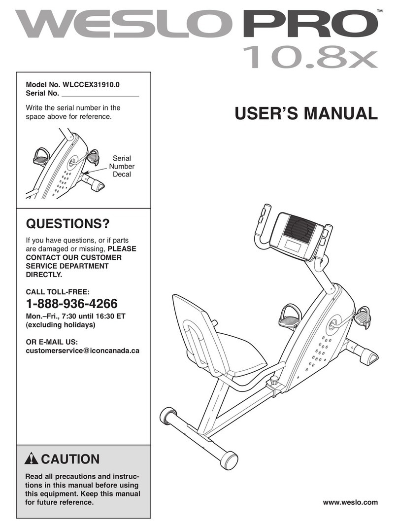 Weslo WLCCEX31910.0 user manual