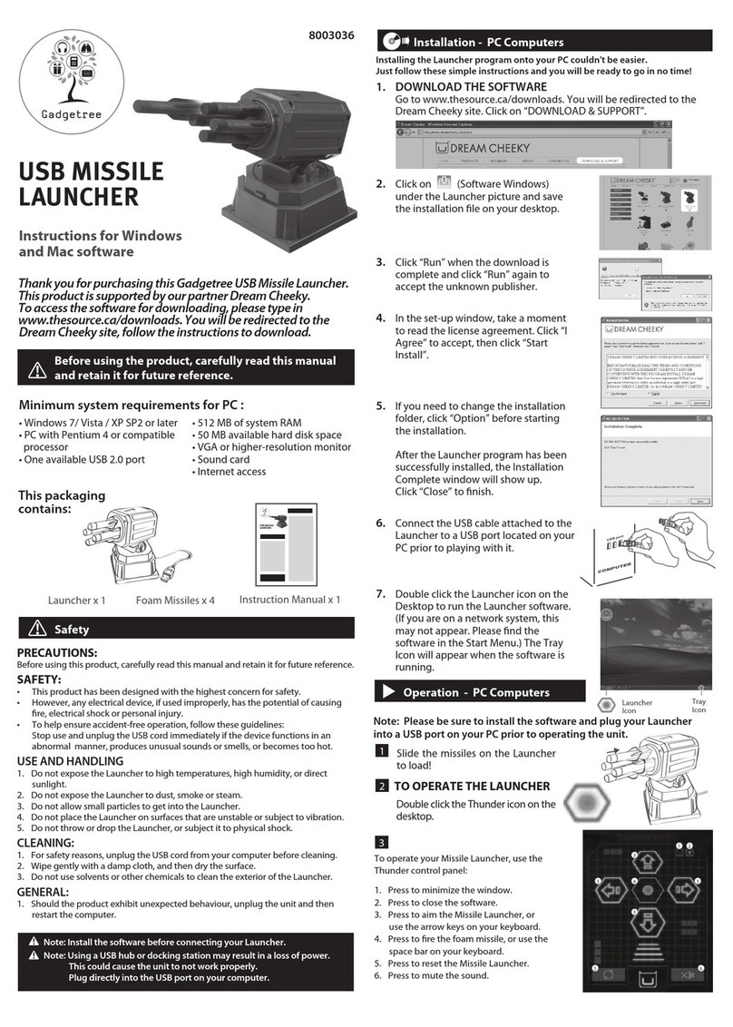 Gadgetree USB Missile Launcher User manual