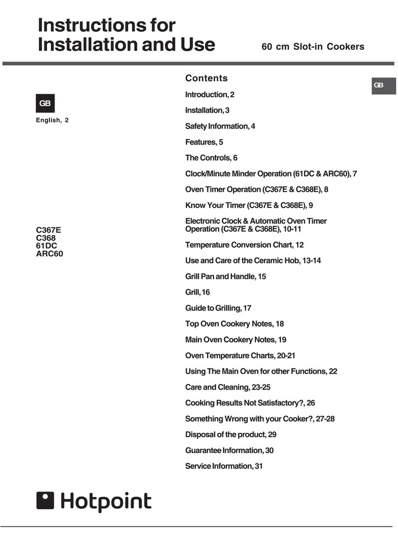 Hotpoint C367E Instructions for installation and use