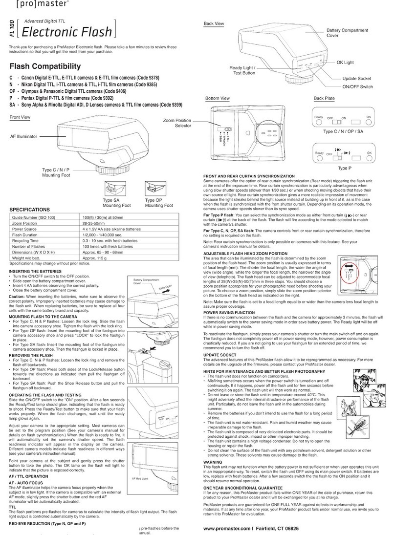 pro master FL100 User manual