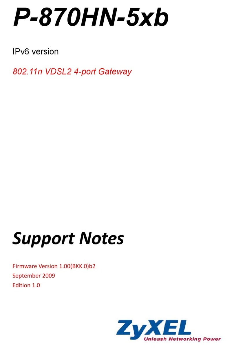 ZyXEL Communications P-870HN-5xb Support notes