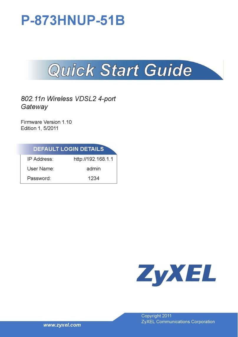 ZyXEL Communications P-873HNUP-51B quick start guide