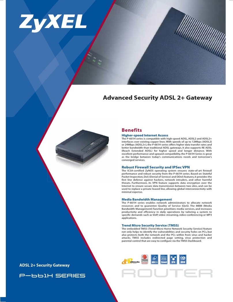 ZyXEL Communications ADSL 2+ Security Gateway Specifications