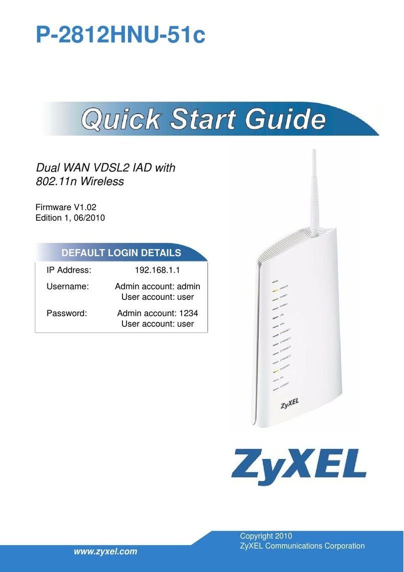 ZyXEL Communications P-2812HNU-51c quick start guide