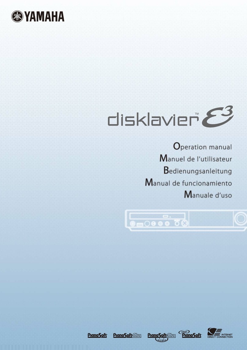 Yamaha Disklavier E3 User manual Yamaha Disklavier E3 User manual