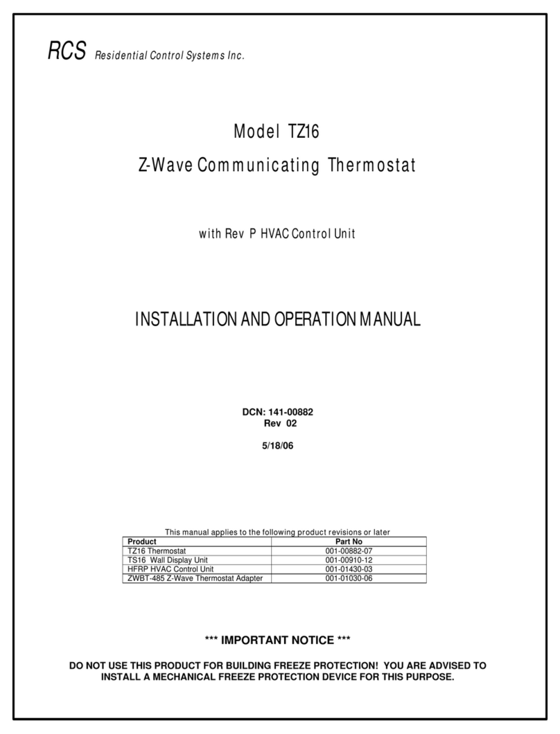 RCS TZ16 Installation and operation manual