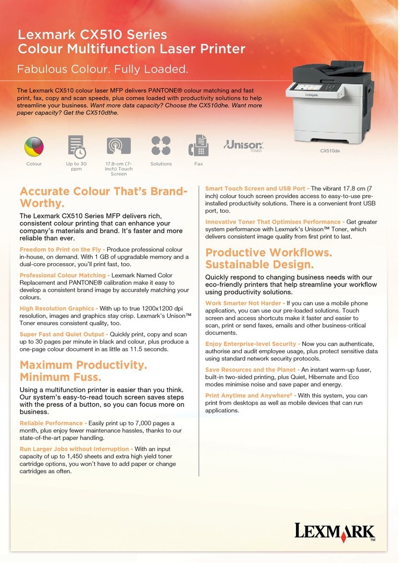 Lexmark CX510 series Specfications