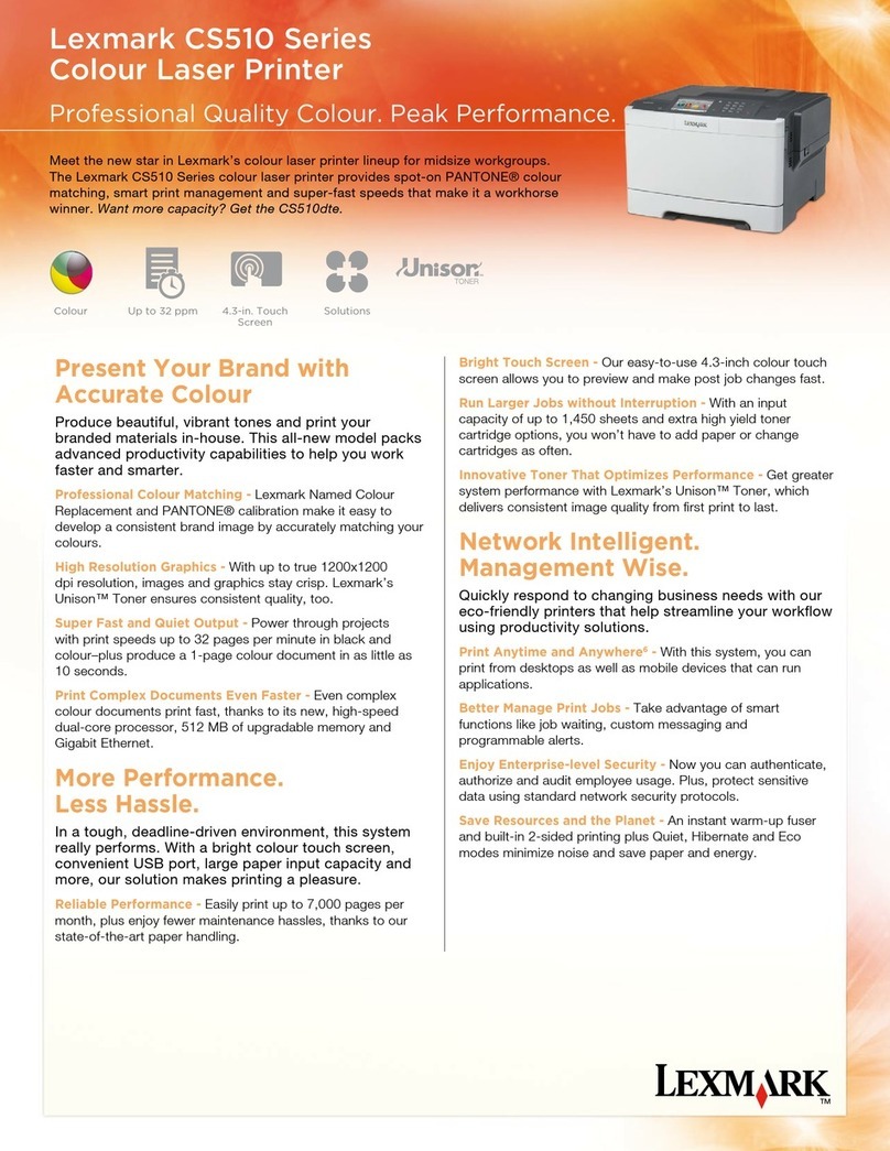 Lexmark CS510 Series Specfications