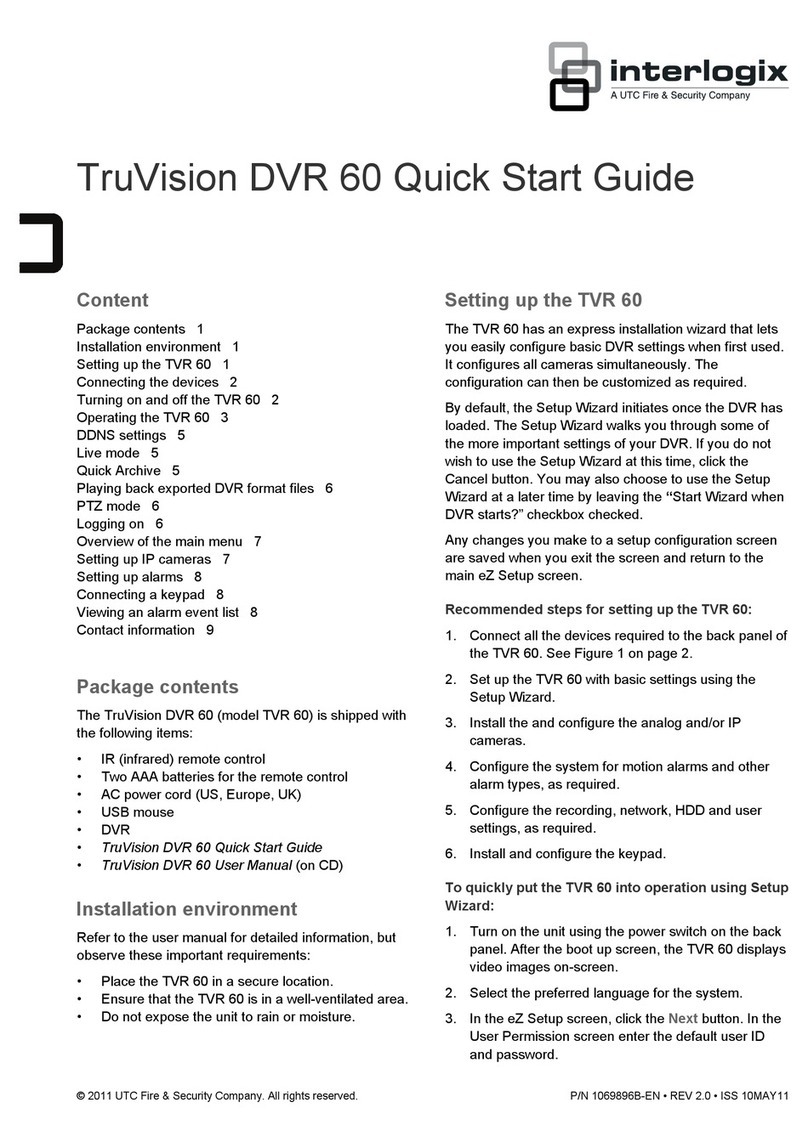 Interlogix TruVision DVR 60 quick start guide