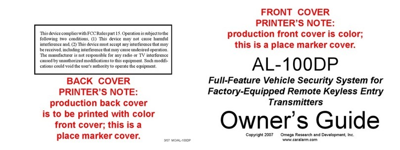 Omega Research & Development AL-100DP User manual Omega Research & Development AL-100DP User manual
