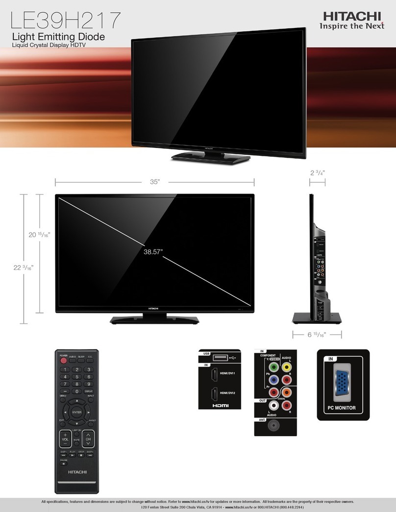 Hitachi LE39H217 Specfications