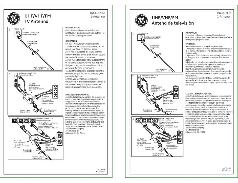 GE UHF/VHF/FM TV Antenna User manual